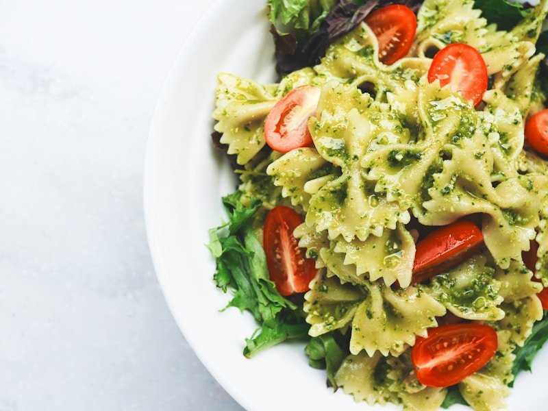 Fresh Italian seafood pasta with herbs