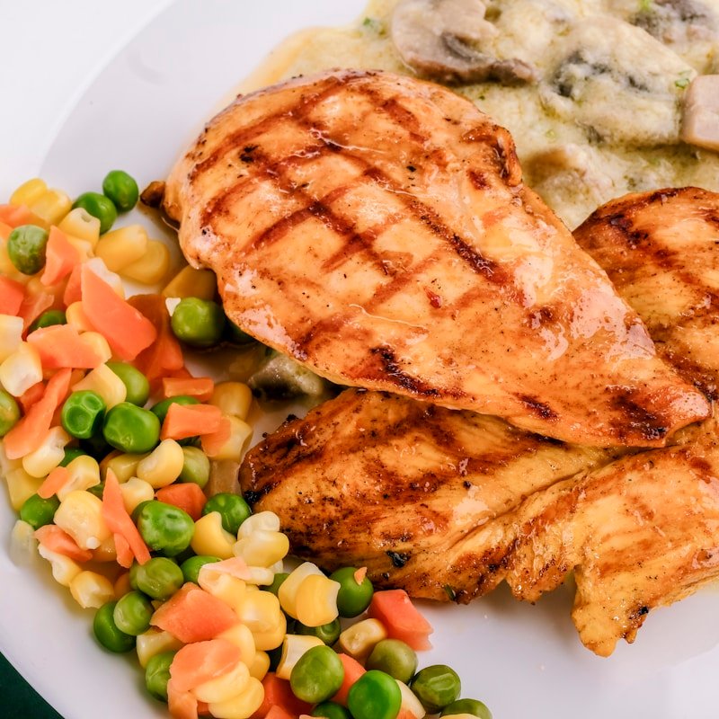 Chicken Gorgonzola with creamy blue cheese sauce over pasta